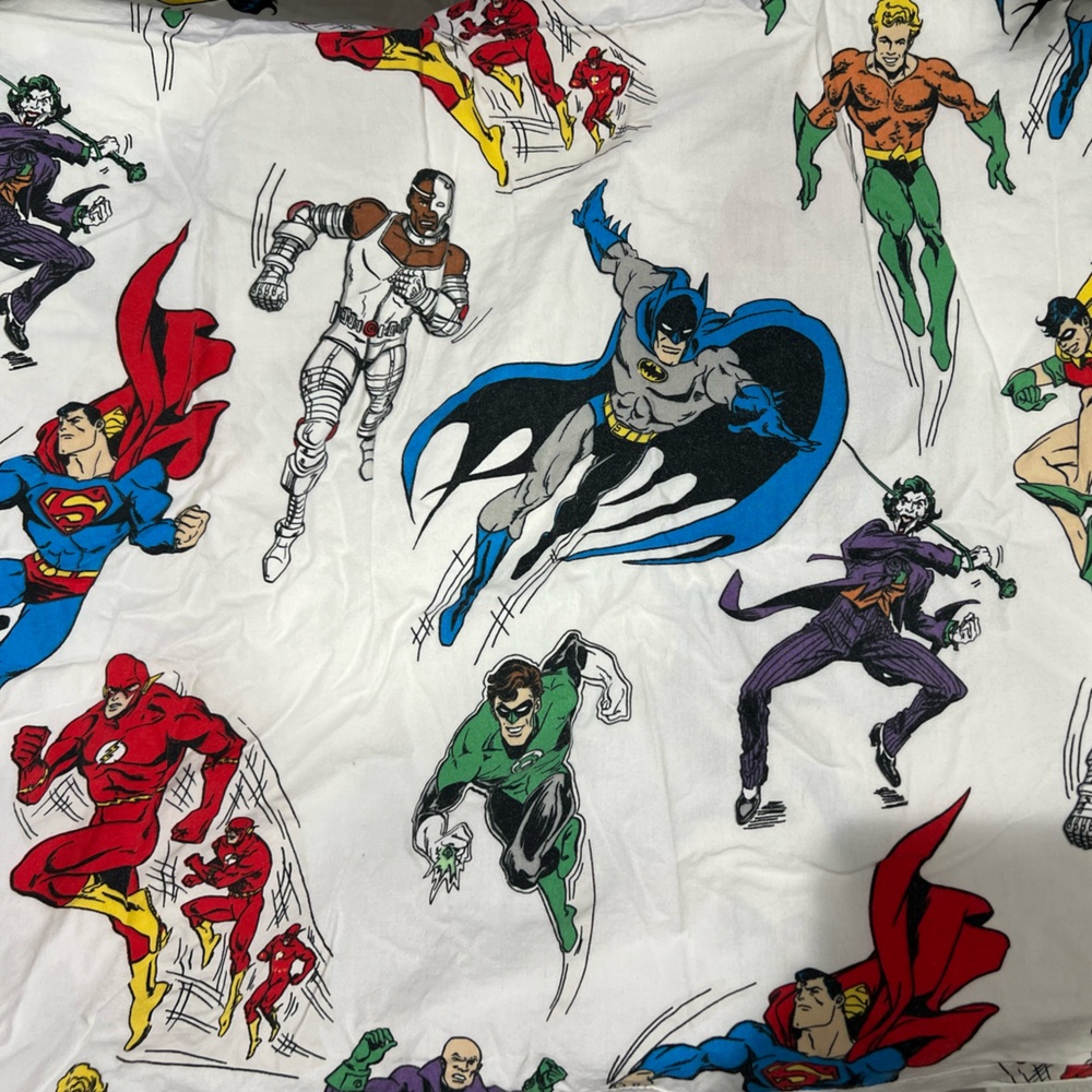 GLOW in the DARK! Justice League Pottery Barn Kids Queen Sheet Set